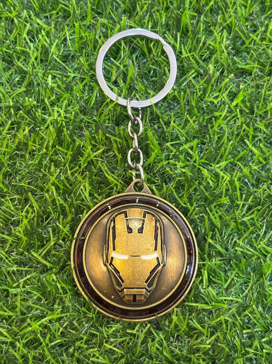 Iron Man Gold Metal Spinning Keychain I9407