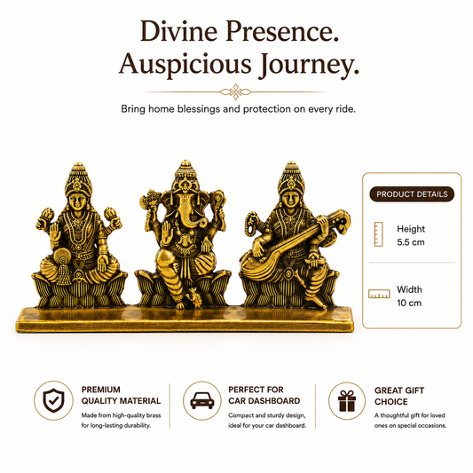 Ivagar Lakshmi Ganesha Saraswati Dashboard Idol