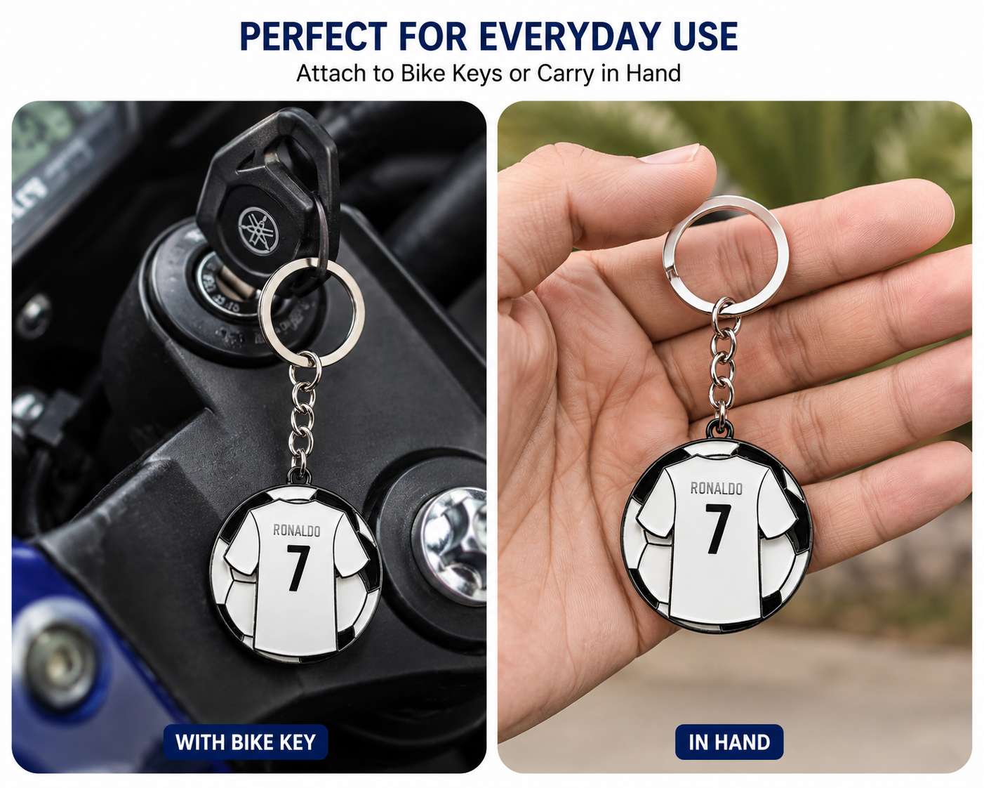 Ronaldo 7 Rolling Jersey Football Keychain