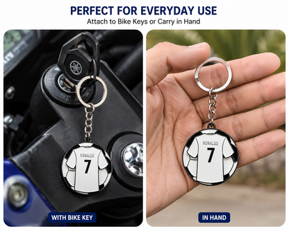 Ronaldo 7 Rolling Jersey Football Keychain