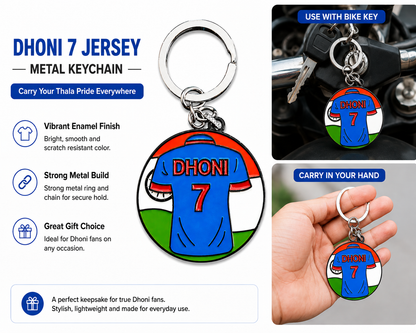Dhoni 7 Jersey Metal Keychain