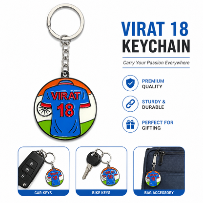 Virat 18 Cricket Jersey Keychain