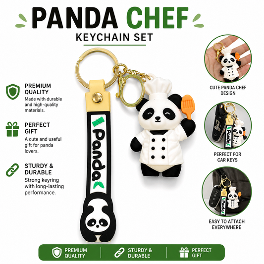 Panda Chef Keychain Combo