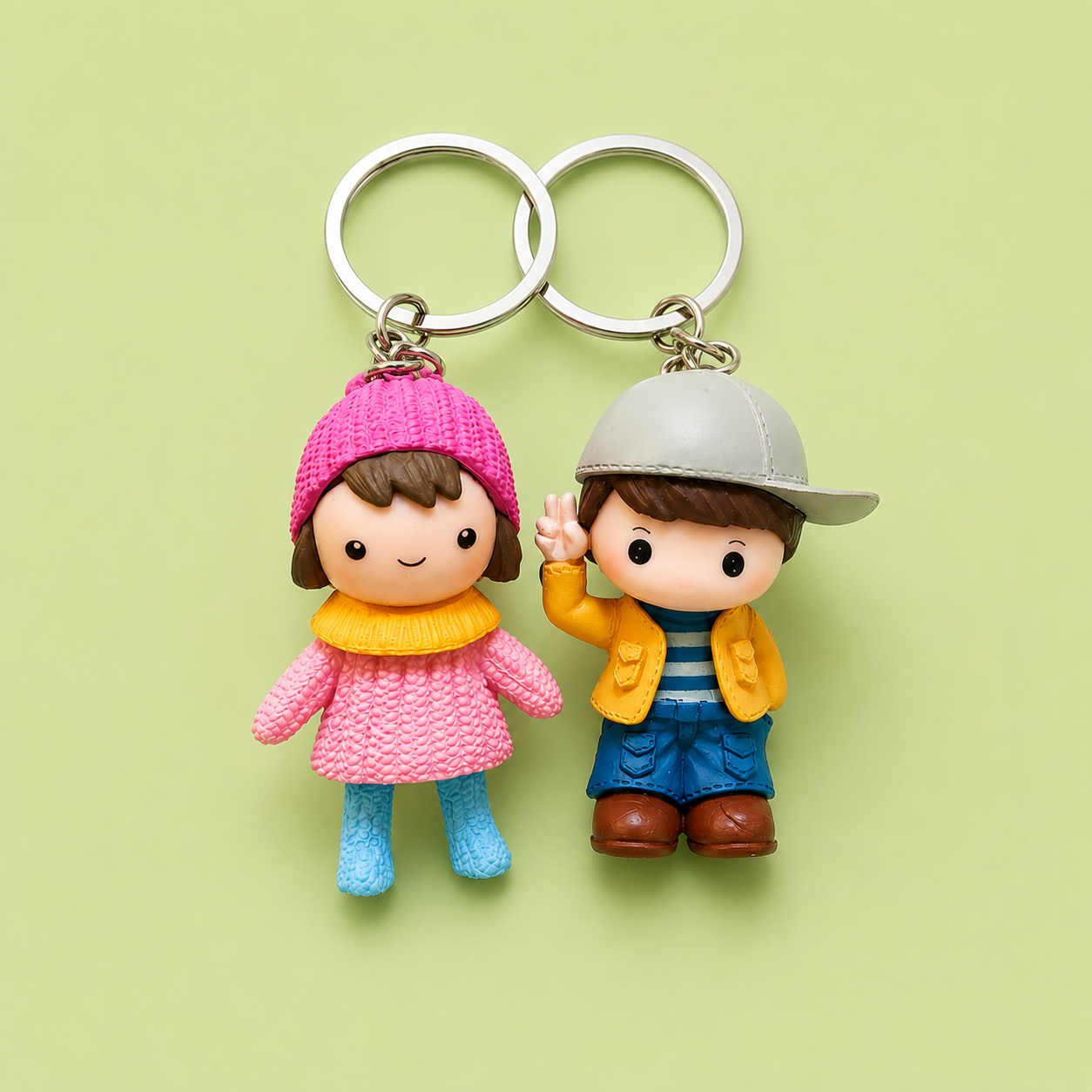 Cute Couple Keychain Set