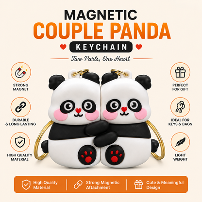 Magnetic Couple Panda Keychain – Cute Love Pair | I9303