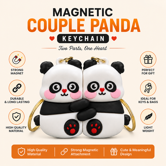 Magnetic Couple Panda Keychain – Cute Love Pair | I9303