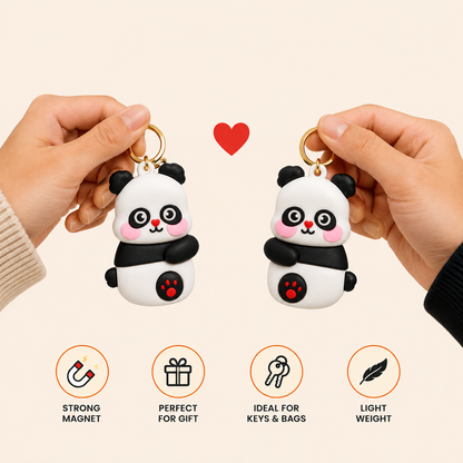 Magnetic Couple Panda Keychain – Cute Love Pair | I9303