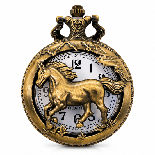 Vintage Pocket Watch – Horse - Antique Style - I9501