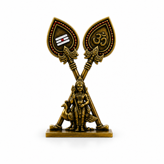 PREMIUM BRASS MURUGAR VEL  DASHBOARD IDOL FOR CAR & HOME