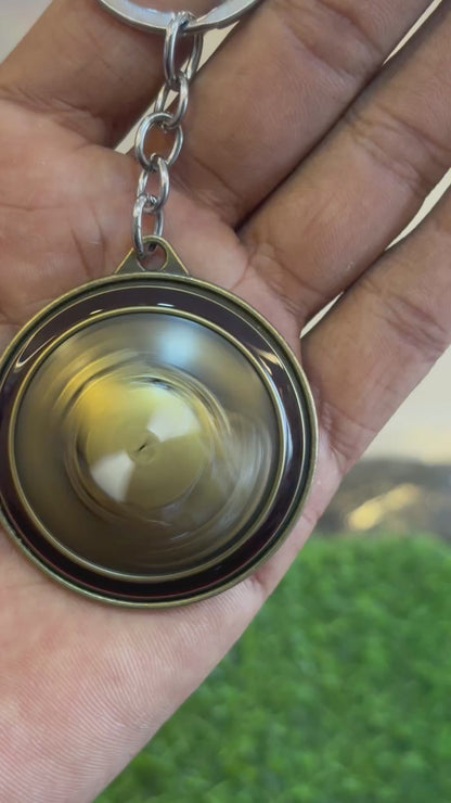 Iron Man Gold Metal Spinning Keychain I9407