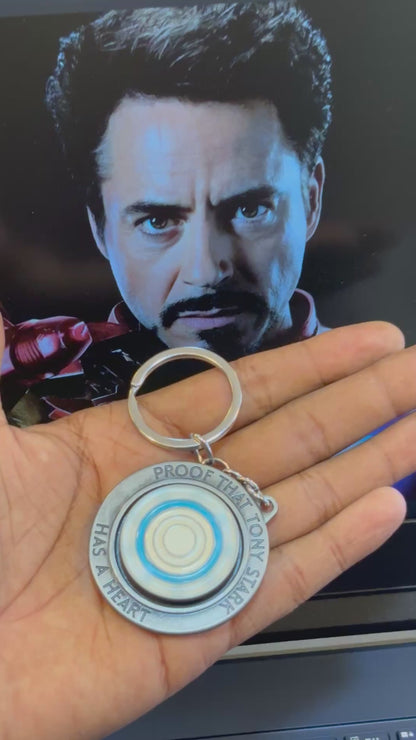Tony Stark - Iron man Arc Reactor Spinning Keychain | I9402